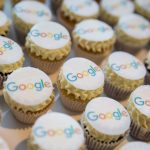 Picture of cupcakes with the google logo