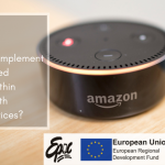 small smart speaker pictured with the event title overlaid