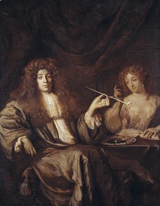 Beverland with sex worker, in a painting attributed to Ary de Vois (1631/1635–1680) - www.rijksmuseum.nl