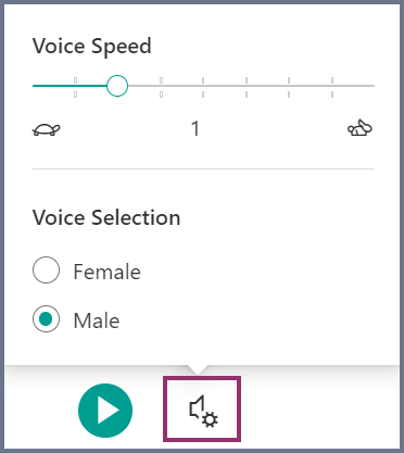 Screenshot of Voice settings showing what can be changed. 